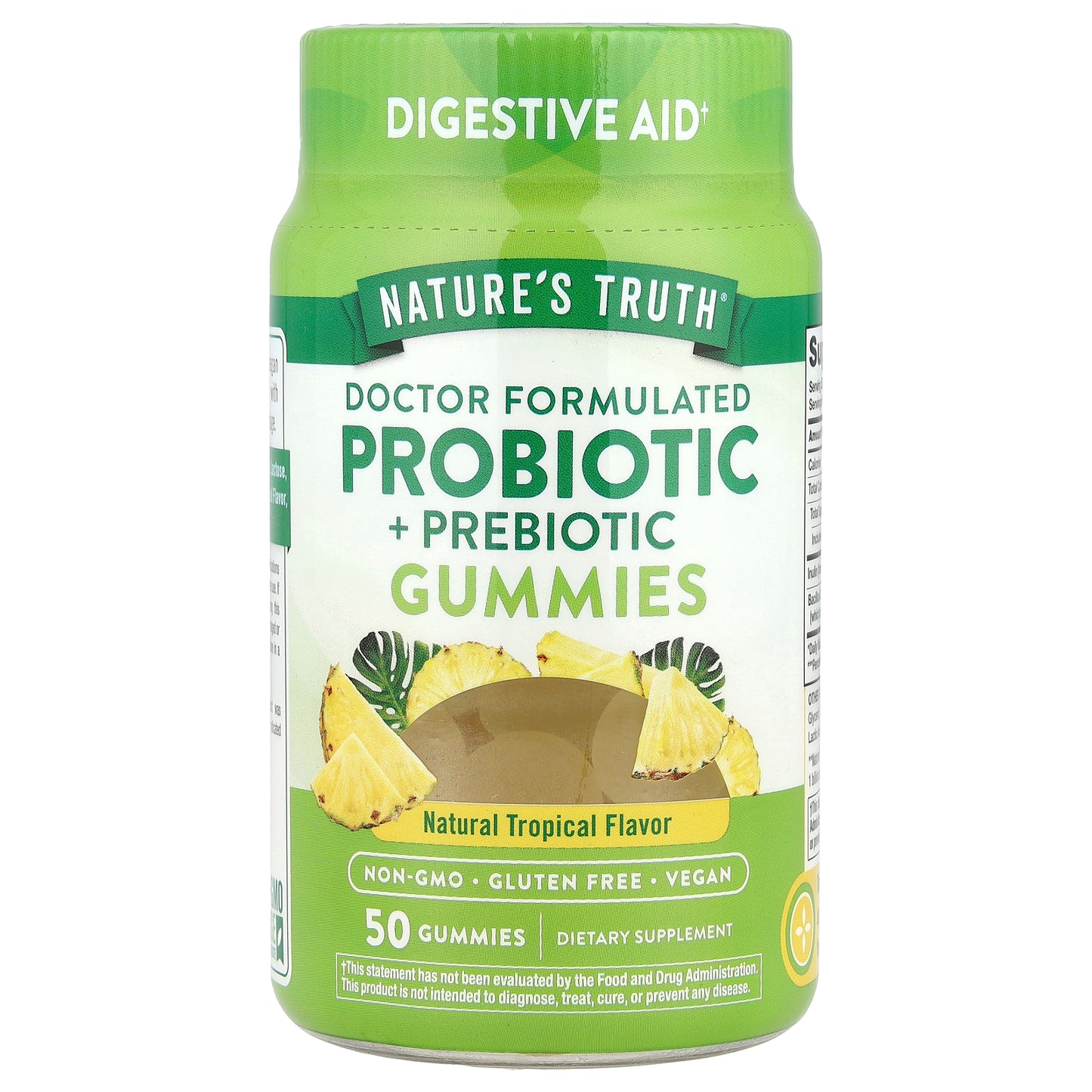 Nature's Truth, Probiotic + Prebiotic Gummies, Natural Tropical, 50 Gummies