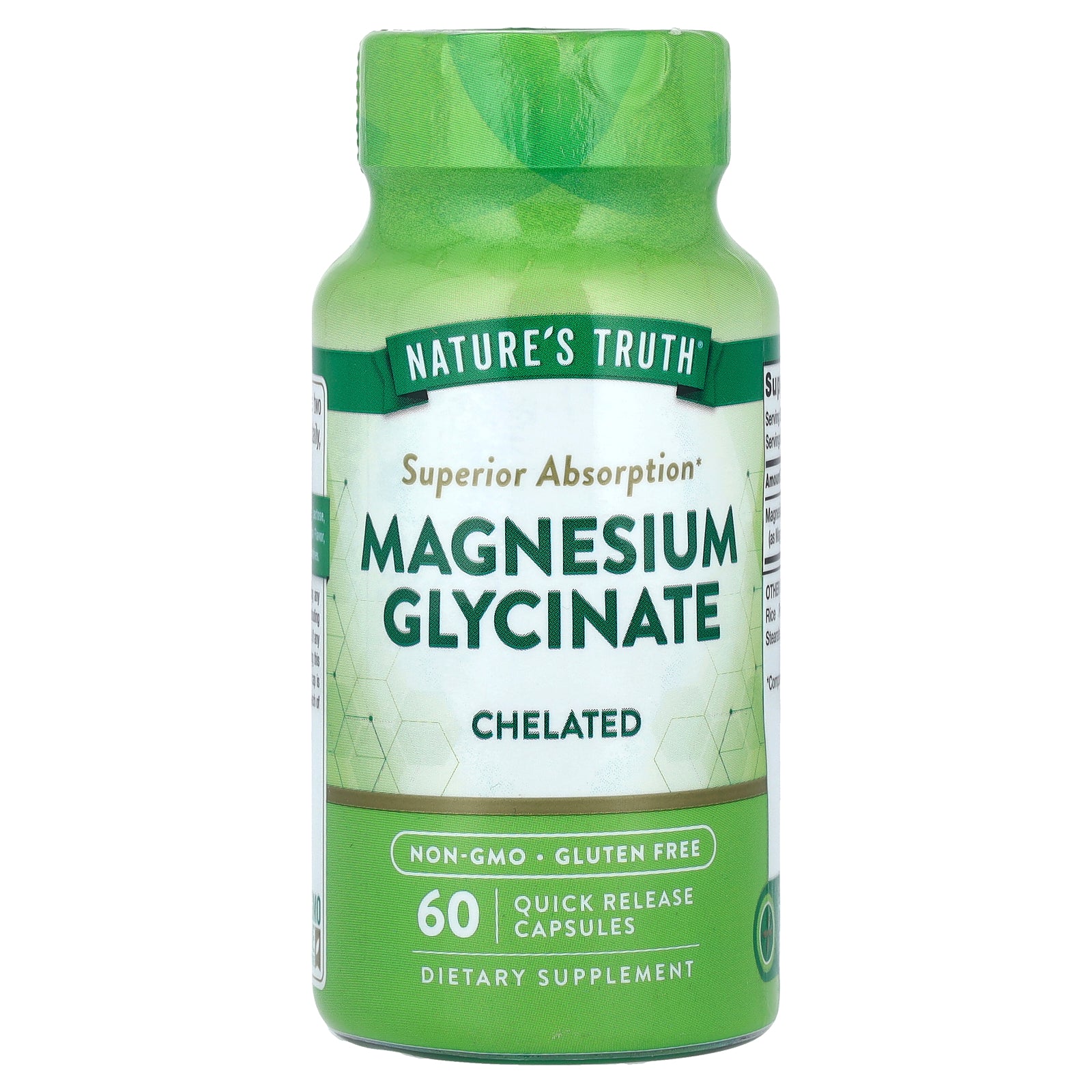 Nature's Truth, Magnesium Glycinate, Chelated, 60 Quick Release Capsules