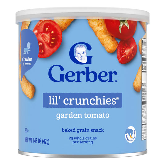 Gerber, Snacks for Baby, Lil' Crunchies®, Baked Grain Snack, 8+ Months, Garden Tomato, 1.48 oz (42 g)
