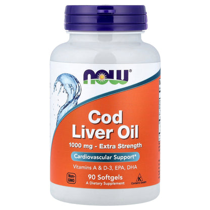 NOW Foods, Cod Liver Oil, 90 Softgels (1,000 mg per Softgel)