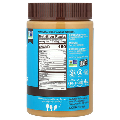 Barney Butter, Almond Butter, Smooth, 16 oz (454 g)
