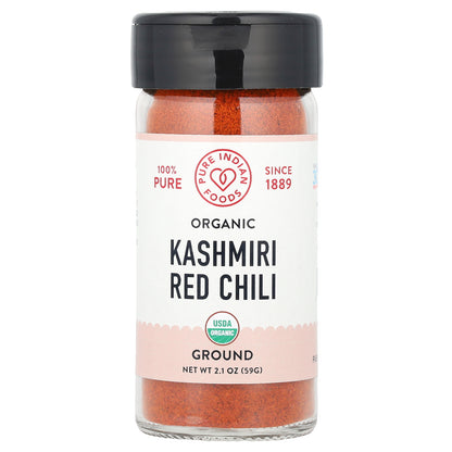 Pure Indian Foods, Organic Kashmiri Red Chili, Ground, 2.1 oz (59 g)