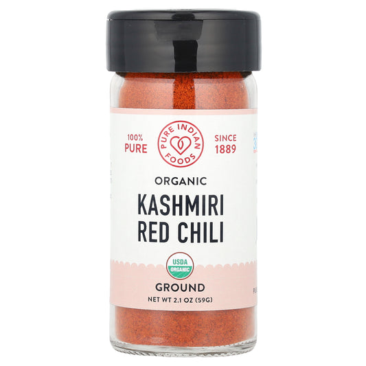 Pure Indian Foods, Organic Kashmiri Red Chili, Ground, 2.1 oz (59 g)