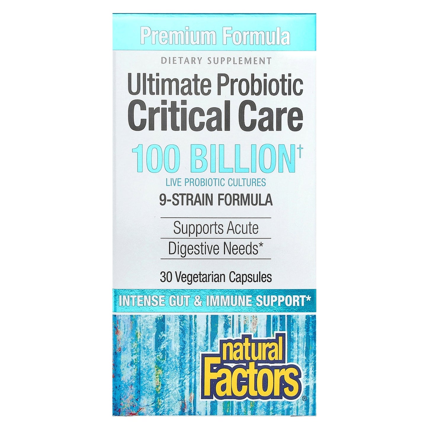 Natural Factors, Ultimate Probiotic, Critical Care, 100 Billion CFU, 30 Vegetarian Capsules