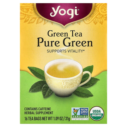 Yogi Tea, Green Tea Pure Green, 16 Tea Bags, 1.09 oz (31 g)