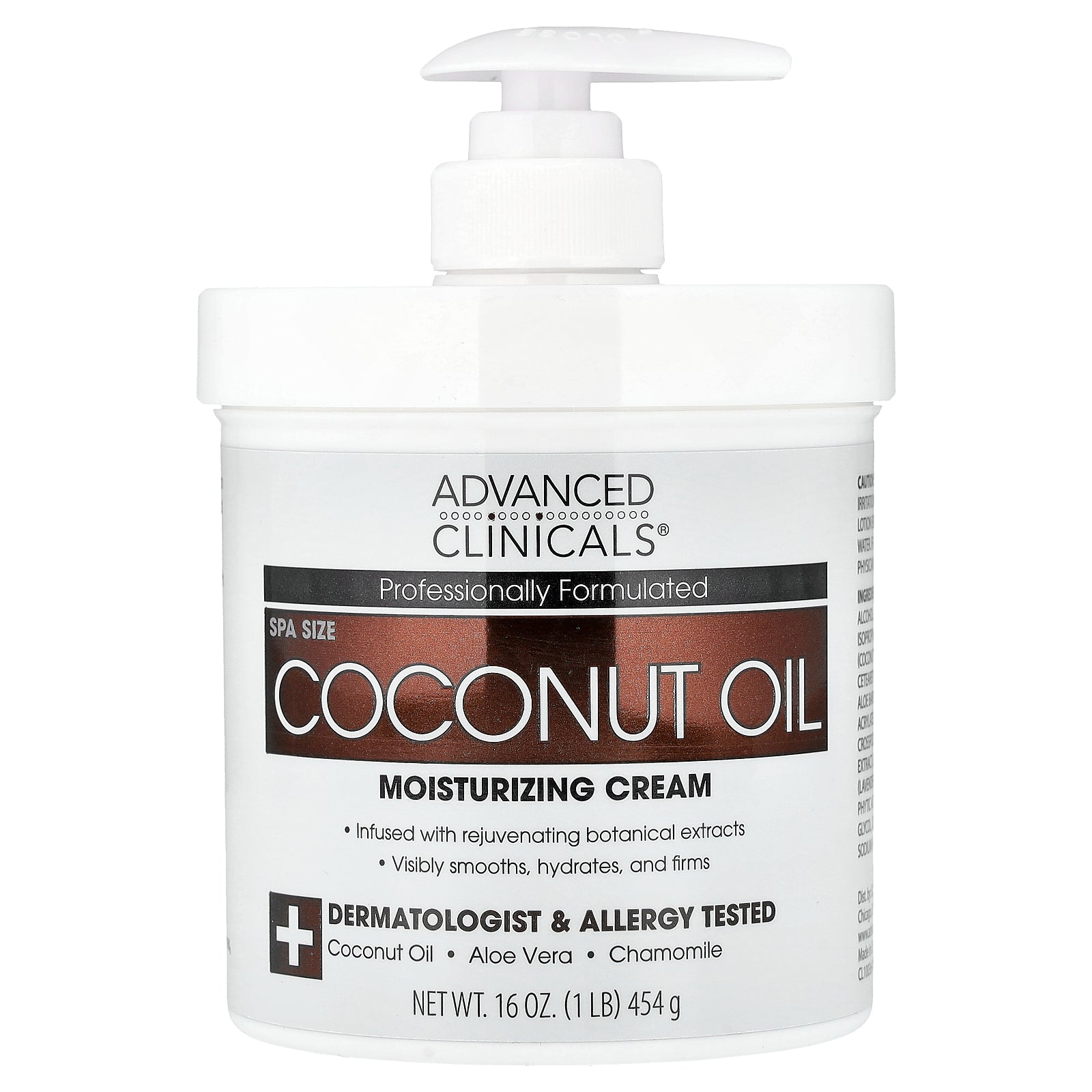 Advanced Clinicals, Coconut Oil Moisturizing Cream, 16 oz (454 g)