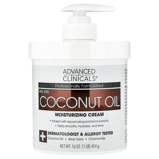 Advanced Clinicals, Coconut Oil Moisturizing Cream, 16 oz (454 g)