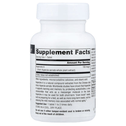 Source Naturals, Huperzine A, 100 mcg, 120 Tablets