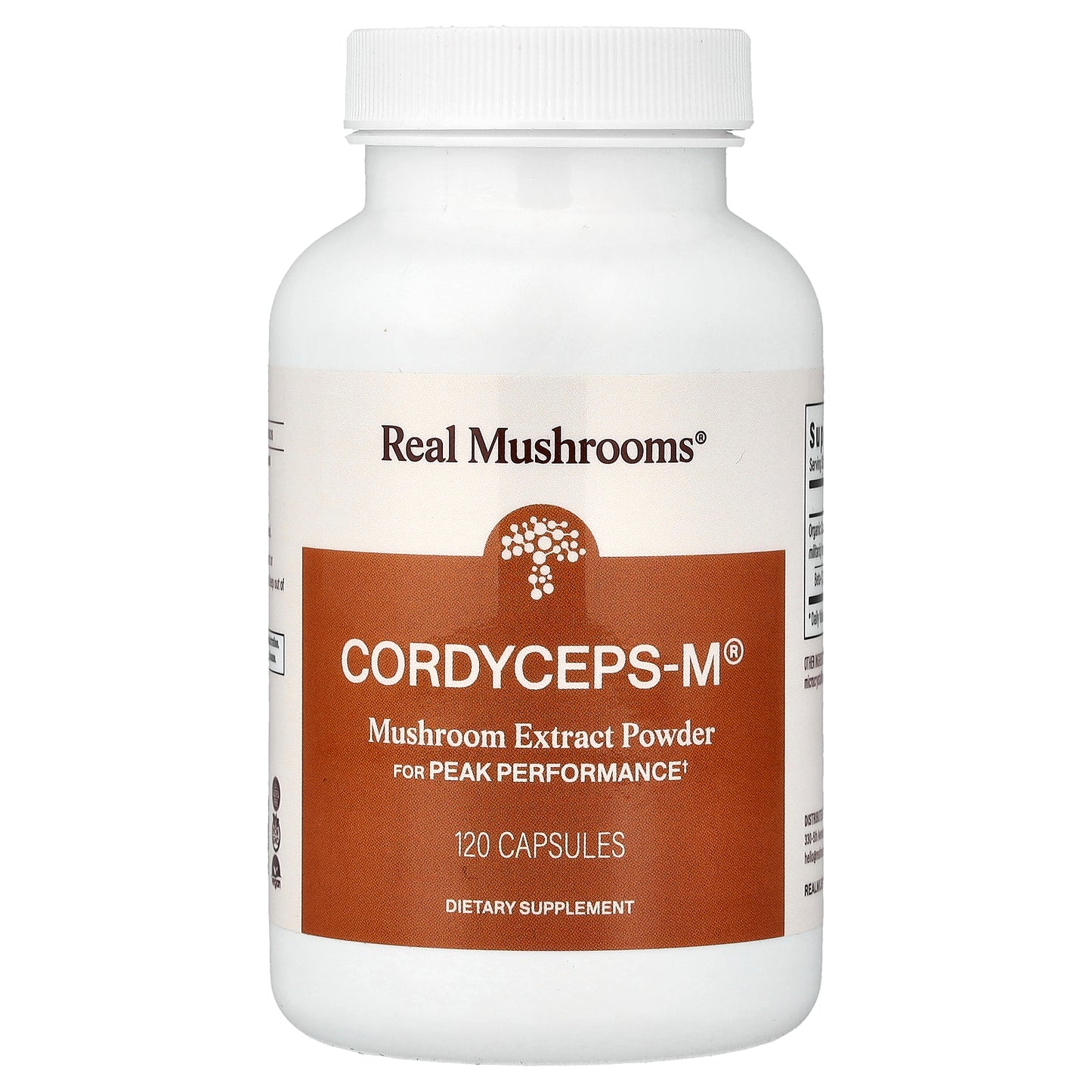 Real Mushrooms, Cordycep-M®, Mushroom Extract Powder, 120 Capsules