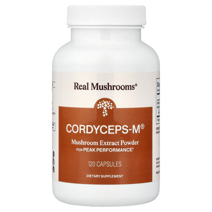 Real Mushrooms, Cordycep-M®, Mushroom Extract Powder, 120 Capsules
