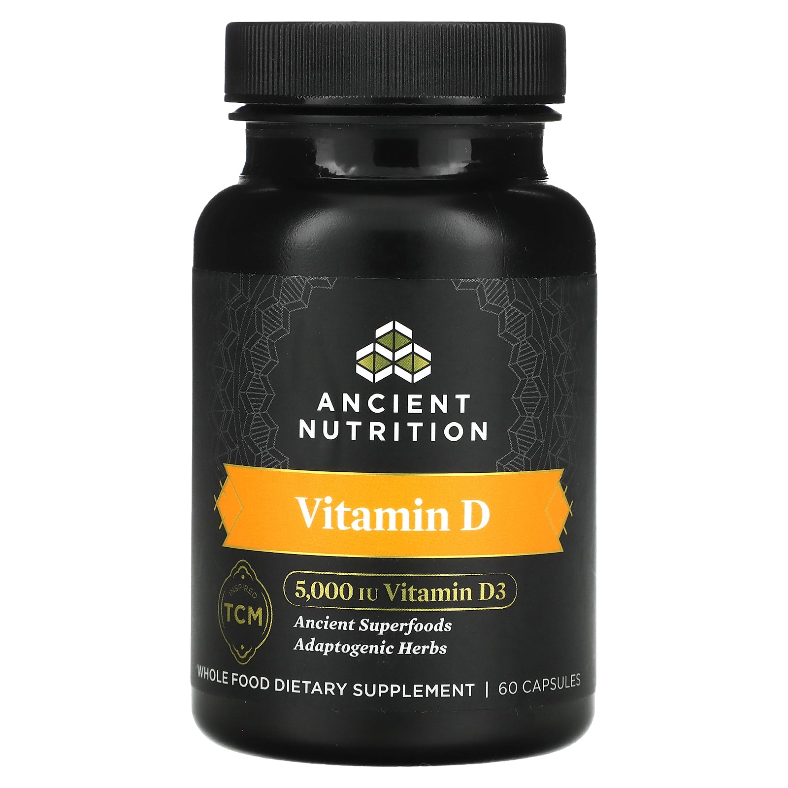 Ancient Nutrition, Vitamin D, 125 mcg (5,000 IU), 60 Capsules
