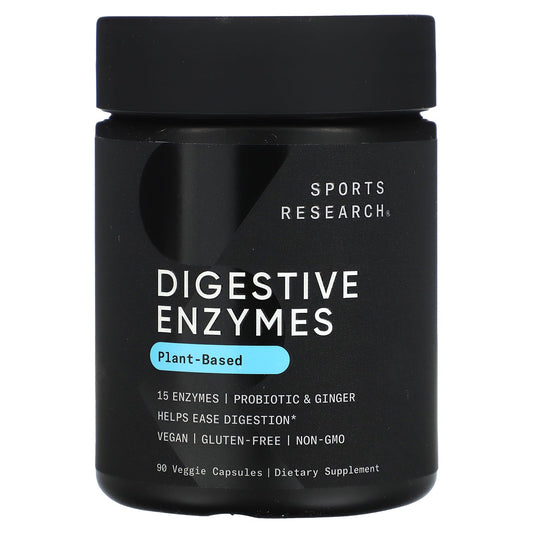 Sports Research, Plant-Based Digestive Enzymes, 90 Veggie Capsules