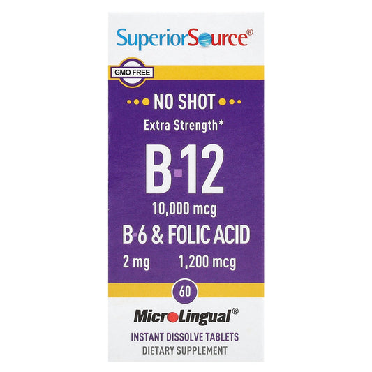 Superior Source, B-12, B-6 & Folic Acid, 60 MicroLingual® Instant Dissolve Tablets