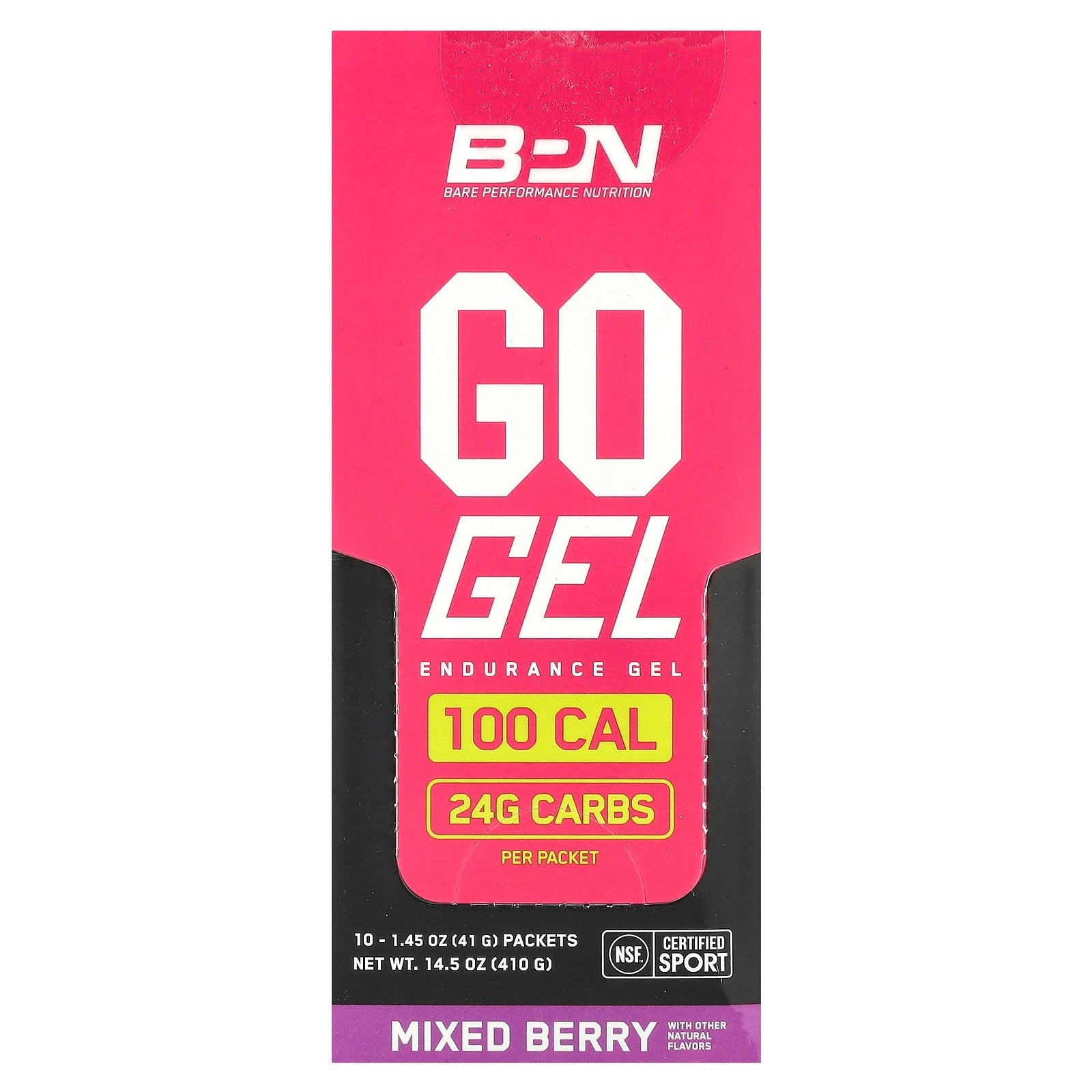 BPN, Go Gel, Endurance Gel, Mixed Berry, 10 Packets, 1.45 oz (41 g) Each