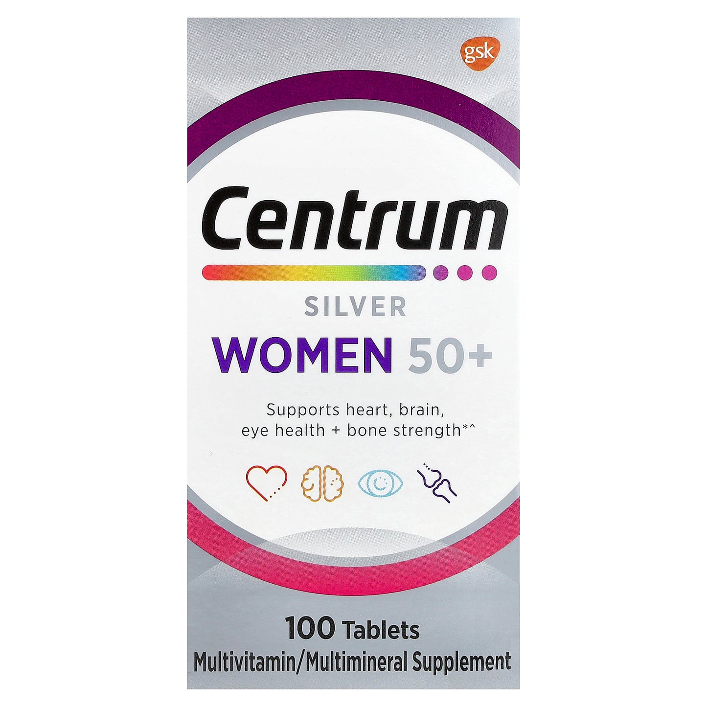 Centrum, Silver Women 50+ Multivitamin, 100 Tablets