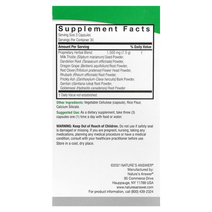 Nature's Answer, Liver Support, 90 Vegetarian  Capsules