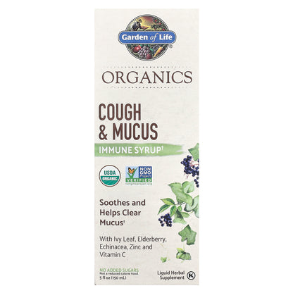 Garden of Life, Organics, Cough & Mucus Immune Syrup, 5 fl oz ( 150 ml)