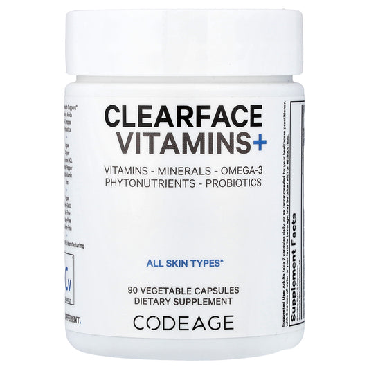 Codeage, Clearface Vitamins+, 90 Vegetable Capsules