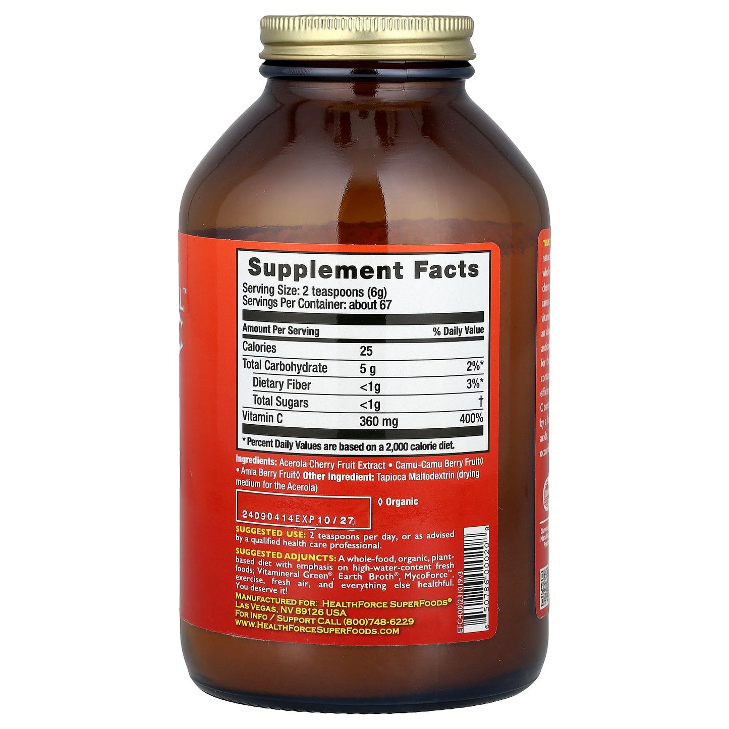 HealthForce Superfoods, Truly Natural™ Vitamin C, 14.1 oz (400 g)