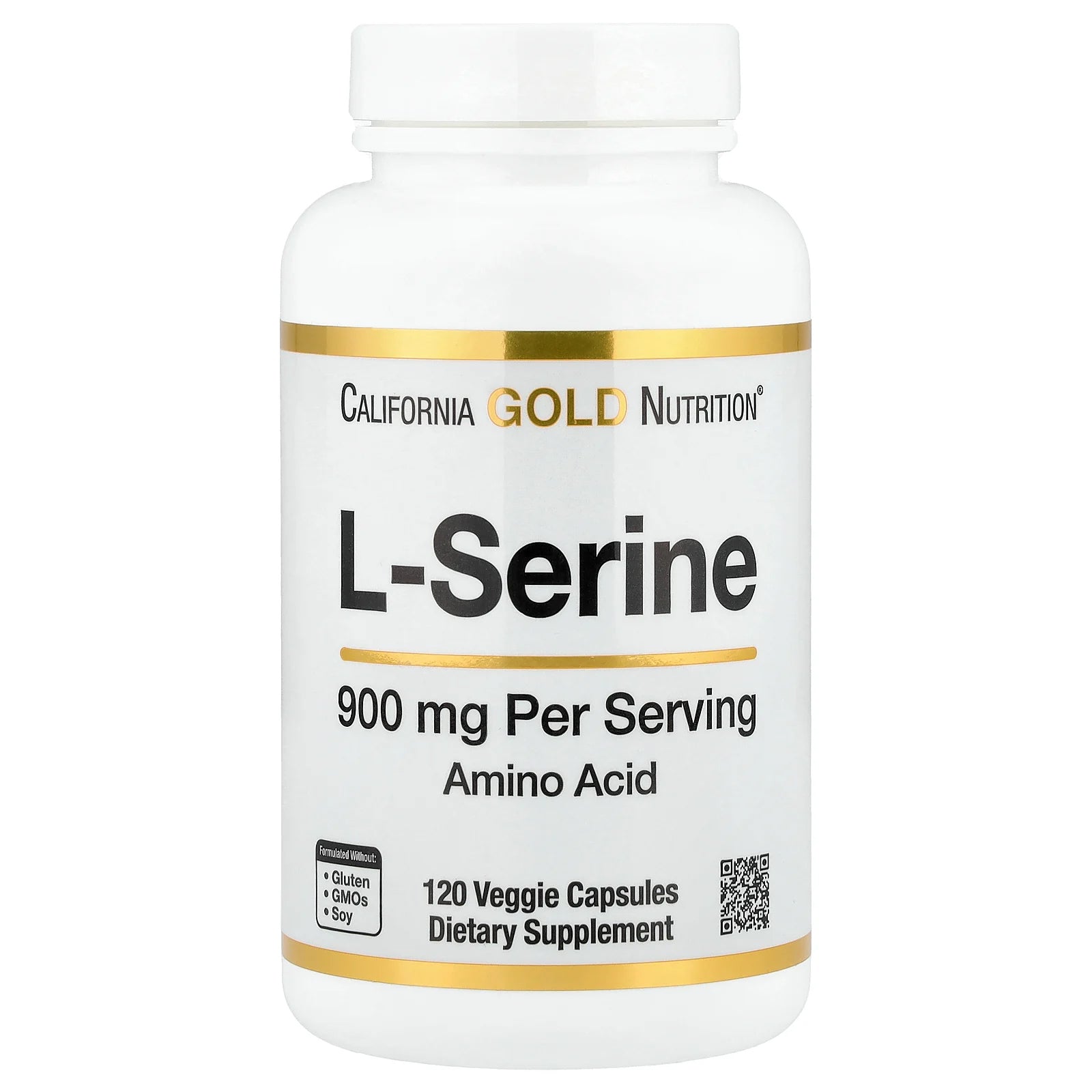 California Gold Nutrition, L-Serine, 900 mg, 120 Veggie Capsules