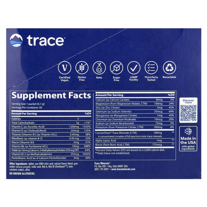 Trace, Power Pak, Zero Sugar, Citrus, 30 Stick Packets, 0.22 oz (6.1 g) Each