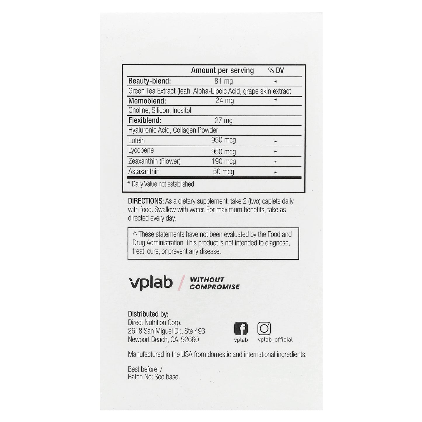 Vplab, Ultra Women’s Multivitamin Formula, 90 Caplets