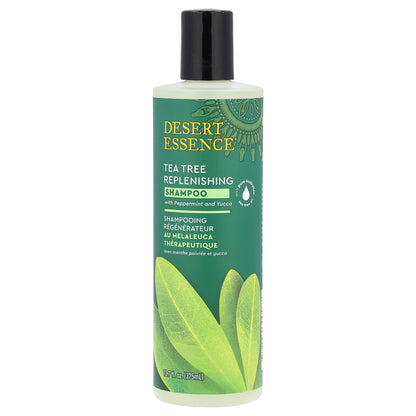 Desert Essence, Tea Tree Replenishing Shampoo with Peppermint and Yucca, 12.7 fl oz (375 ml)