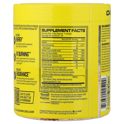 C4 / Cellucor, C4 Ripped®, Pre-Workout, Raspberry Lemonade, 6.1 oz (174 g)