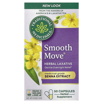 Traditional Medicinals, Smooth Move® Capsules, Senna, 50 Capsules