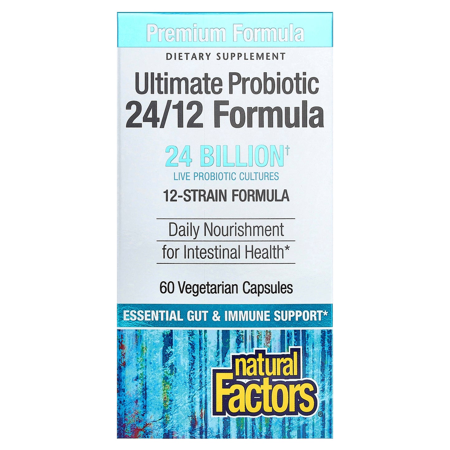Natural Factors, Ultimate Probiotic, 24/12 Formula, 60 Vegetarian Capsules