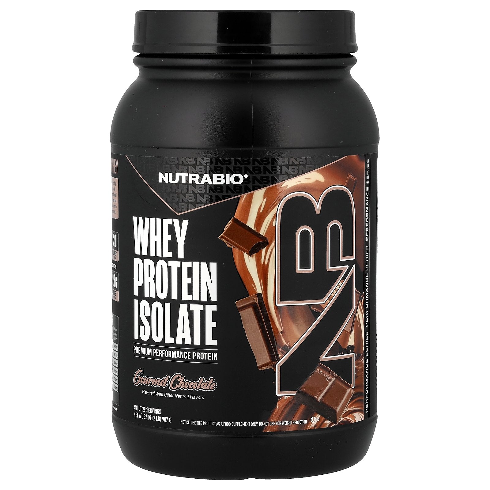 NutraBio, Whey Protein Isolate, Dutch Chocolate, 2 lb (907 g)