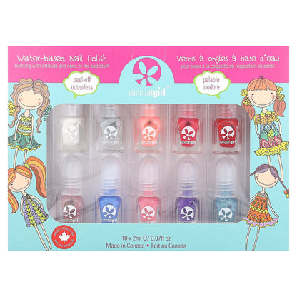 SuncoatGirl, Water-Based Nail Polish Kit, Flare & Fancy, 12 Pieces