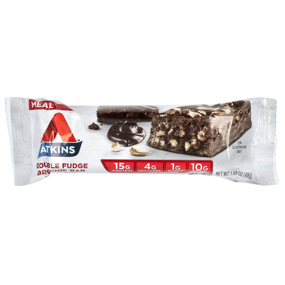 Atkins, Protein Meal Bar, Double Fudge Brownie, 5 Bars, 1.69 oz (48 g) Each