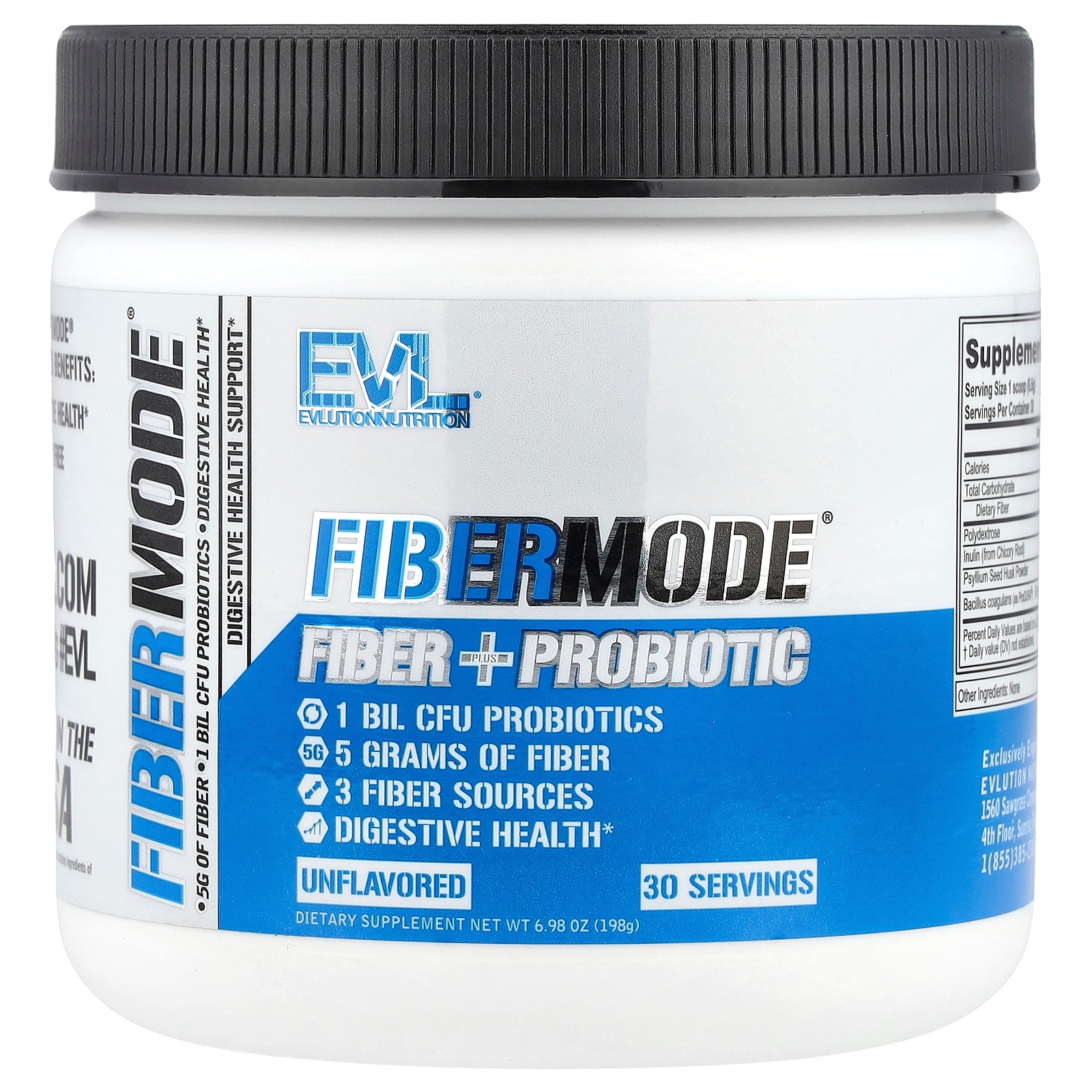 EVLution Nutrition, FiberMode®, Fiber + Probiotic, Unflavored, 6.98 oz (198 g)