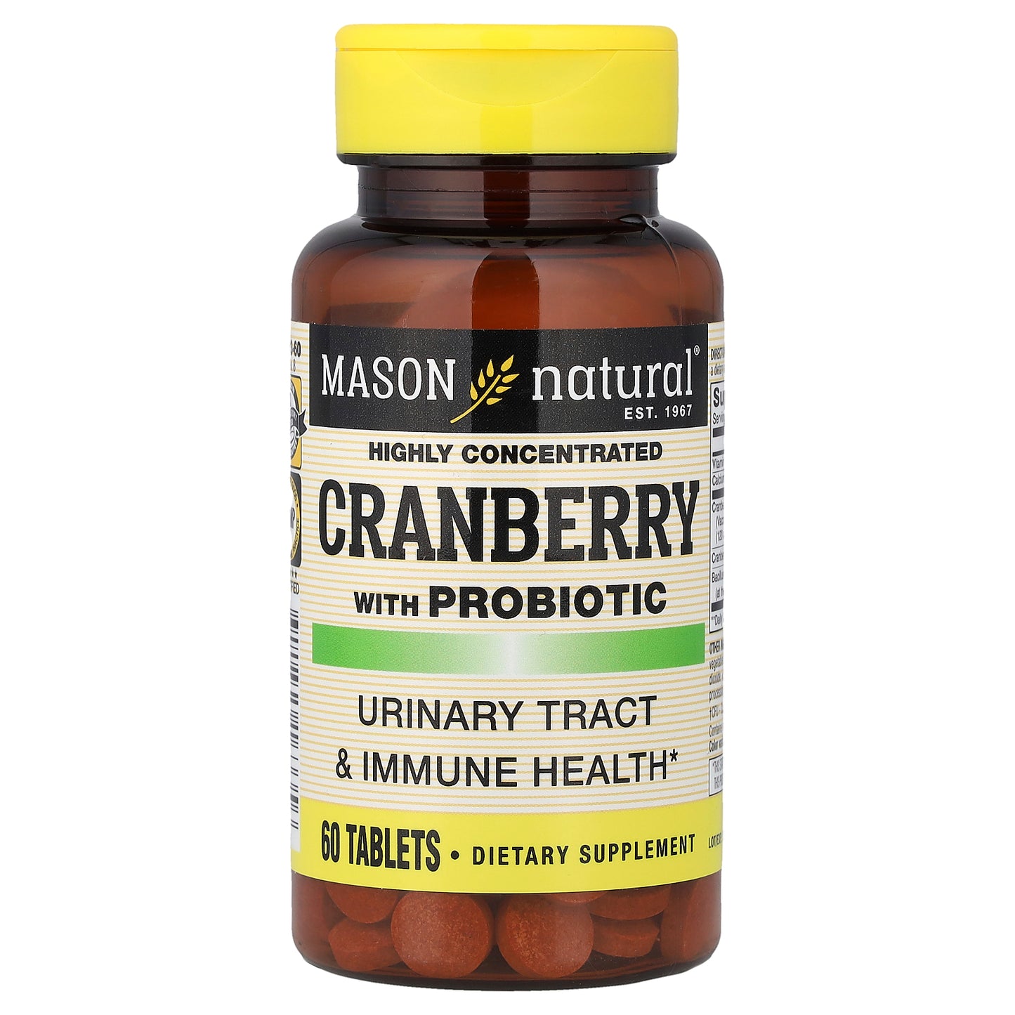 Mason Natural, Highly Concentrated Cranberry with Probiotic, 60 Tablets
