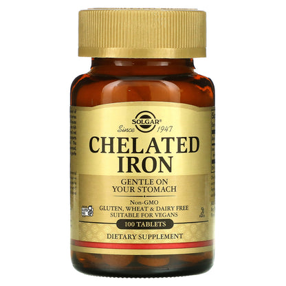 Solgar, Chelated Iron, 100 Tablets