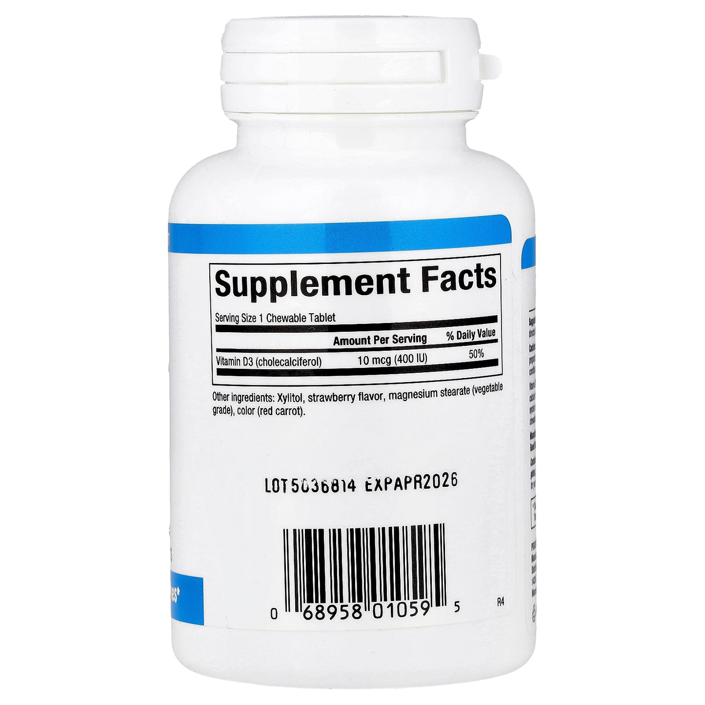 Natural Factors, Vitamin D3 for Kids, Strawberry, 10 mcg (400 IU), 100 Chewable Tablets