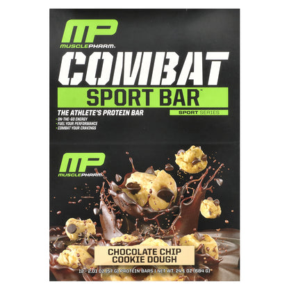 MusclePharm, Combat Sport Bar™, Chocolate Chip Cookie Dough, 12 Bars, 2.01 oz (57 g) Each