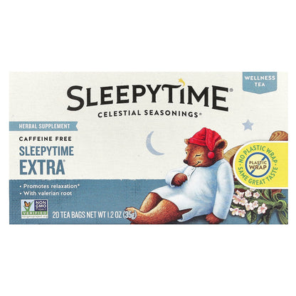 Celestial Seasonings, Sleepytime Extra®, Wellness Tea, Caffeine Free, 20 Tea Bags, 1.2 oz (35 g)