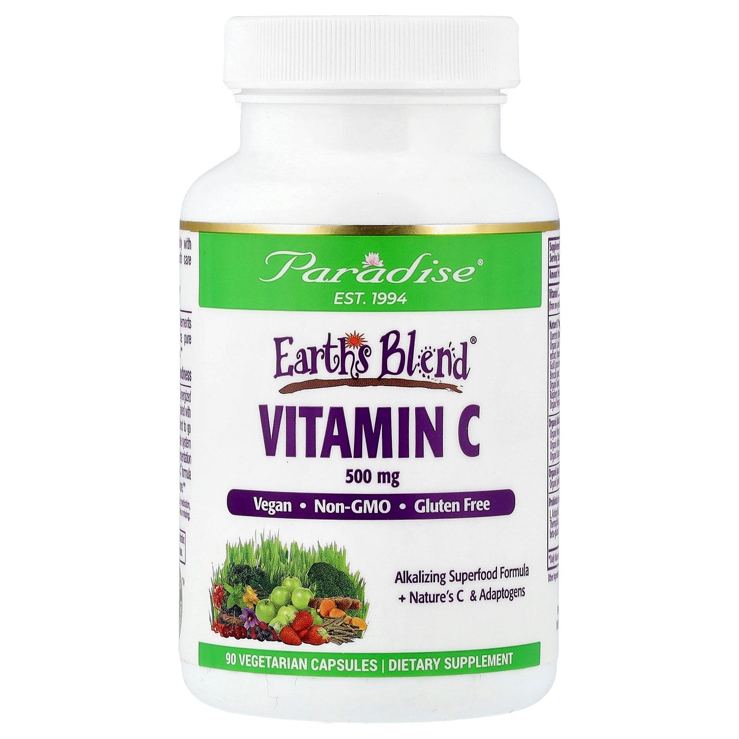 Paradise Herbs, Earth's Blend®, Vitamin C, 90 Vegetarian Capsules
