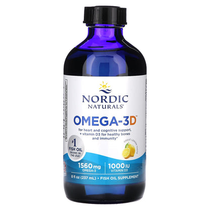 Nordic Naturals, Omega-3D, Lemon, 8 fl oz (237 ml)