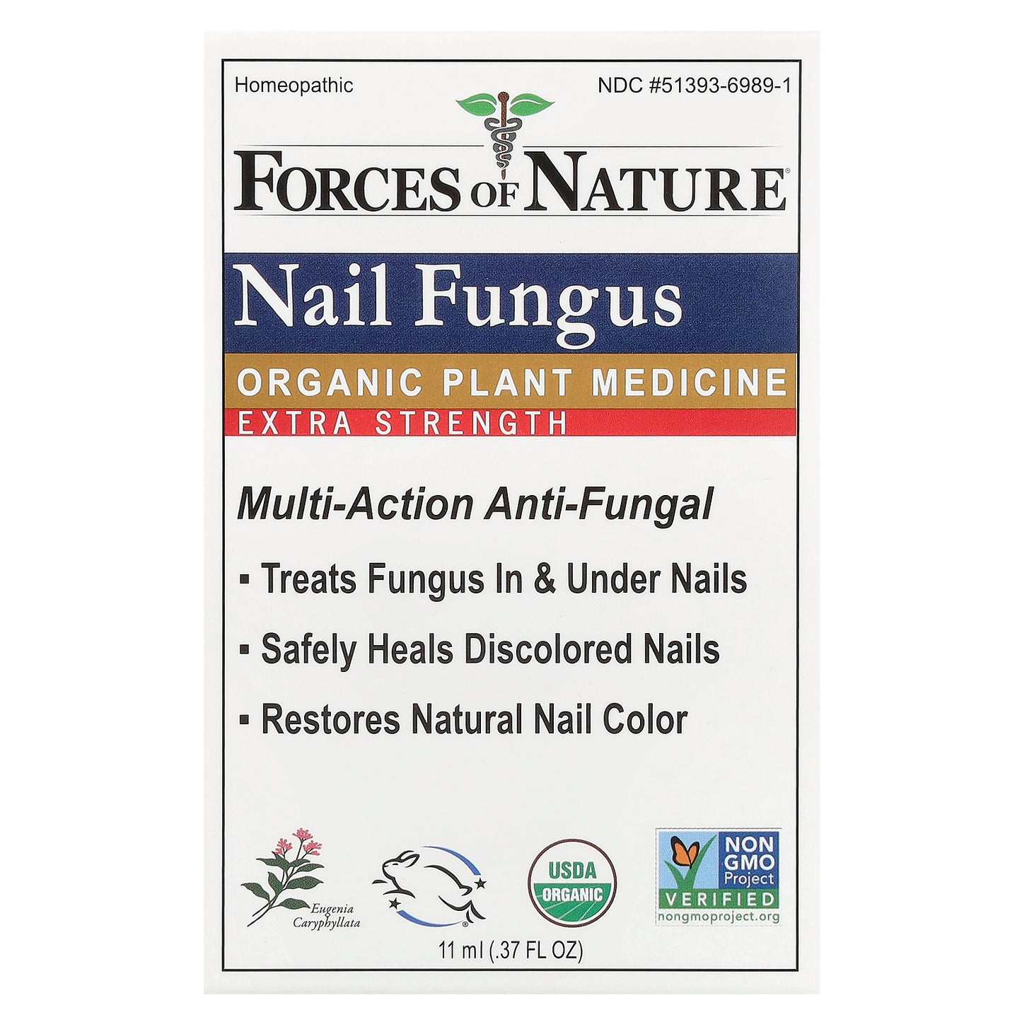 Forces of Nature, Nail Fungus, Organic Plant Medicine, Extra Strength, 0.37 fl oz (11 ml)