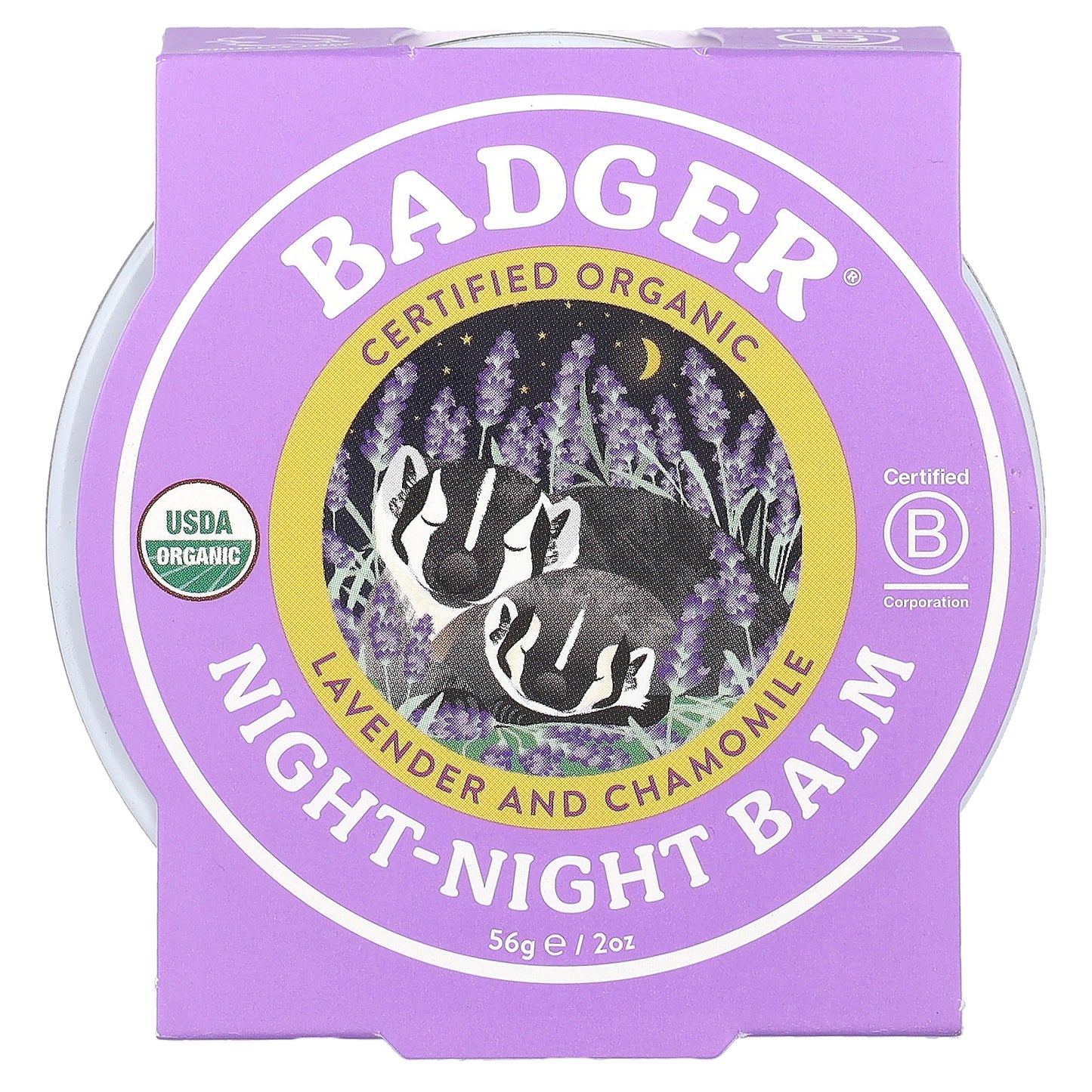 Badger, Organic Night-Night Balm, Lavender and Chamomile, 2 oz (56 g)