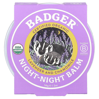 Badger, Organic Night-Night Balm, Lavender and Chamomile, 2 oz (56 g)