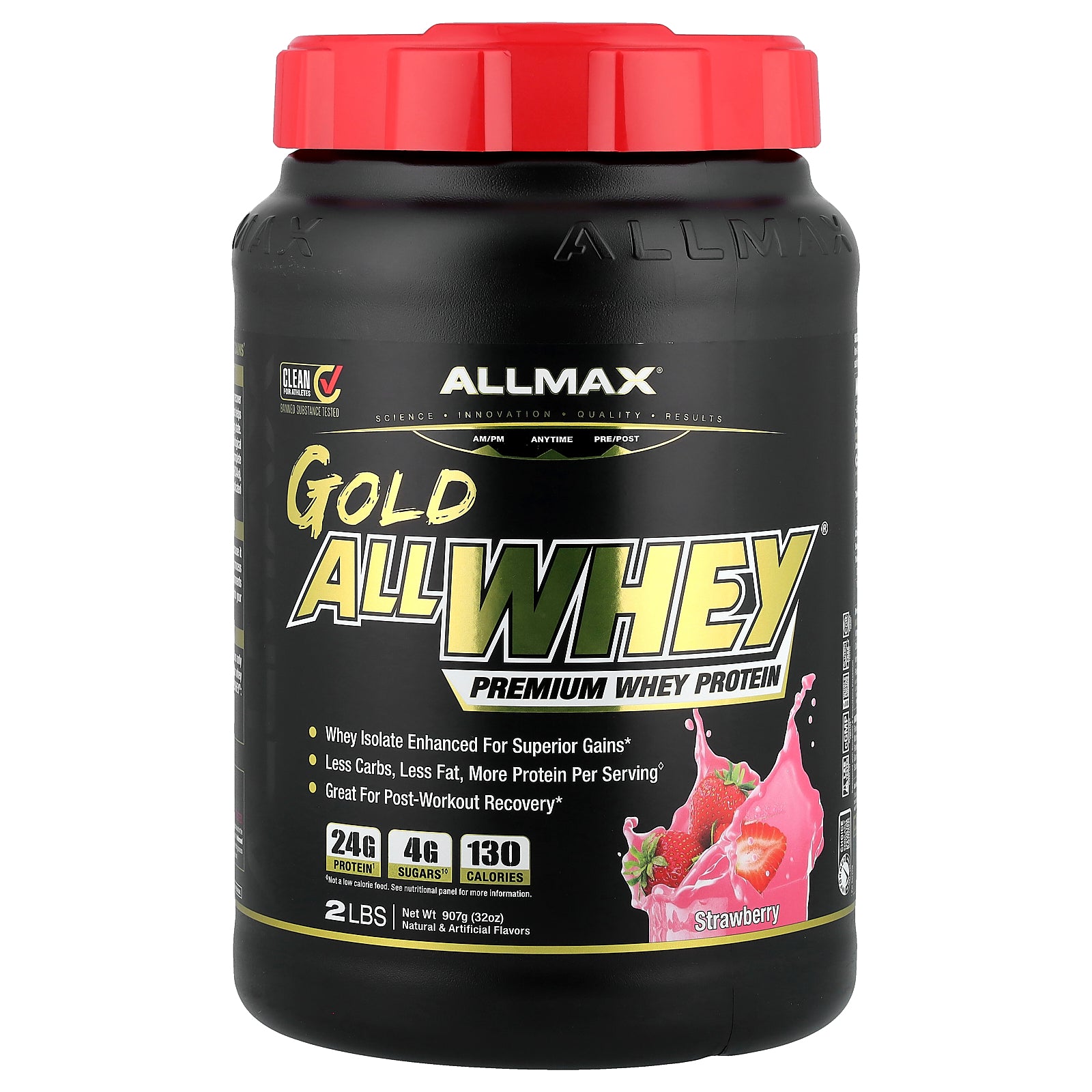 ALLMAX, Gold AllWhey®, Premium Whey Protein, Strawberry, 2 lbs (907 g)