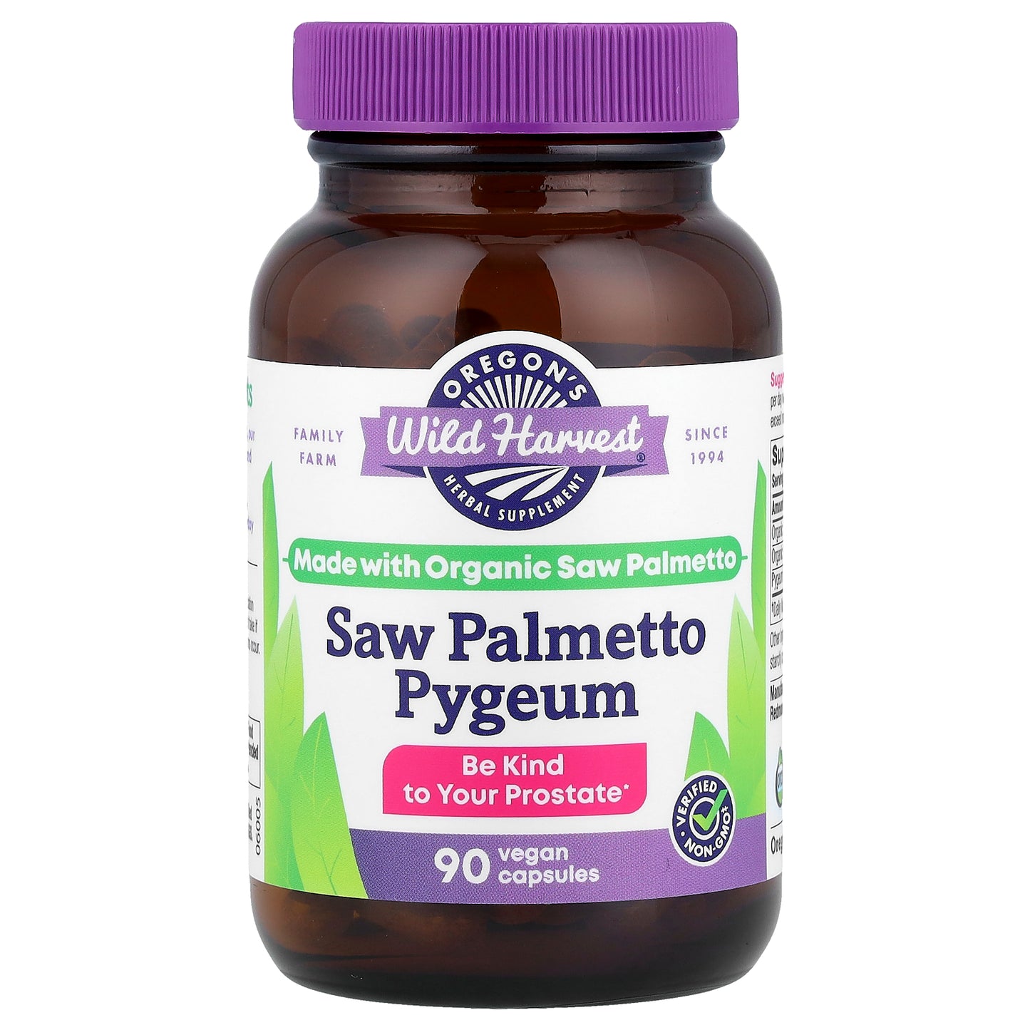 Oregon's Wild Harvest, Saw Palmetto Pygeum, 90 Vegan Capsules