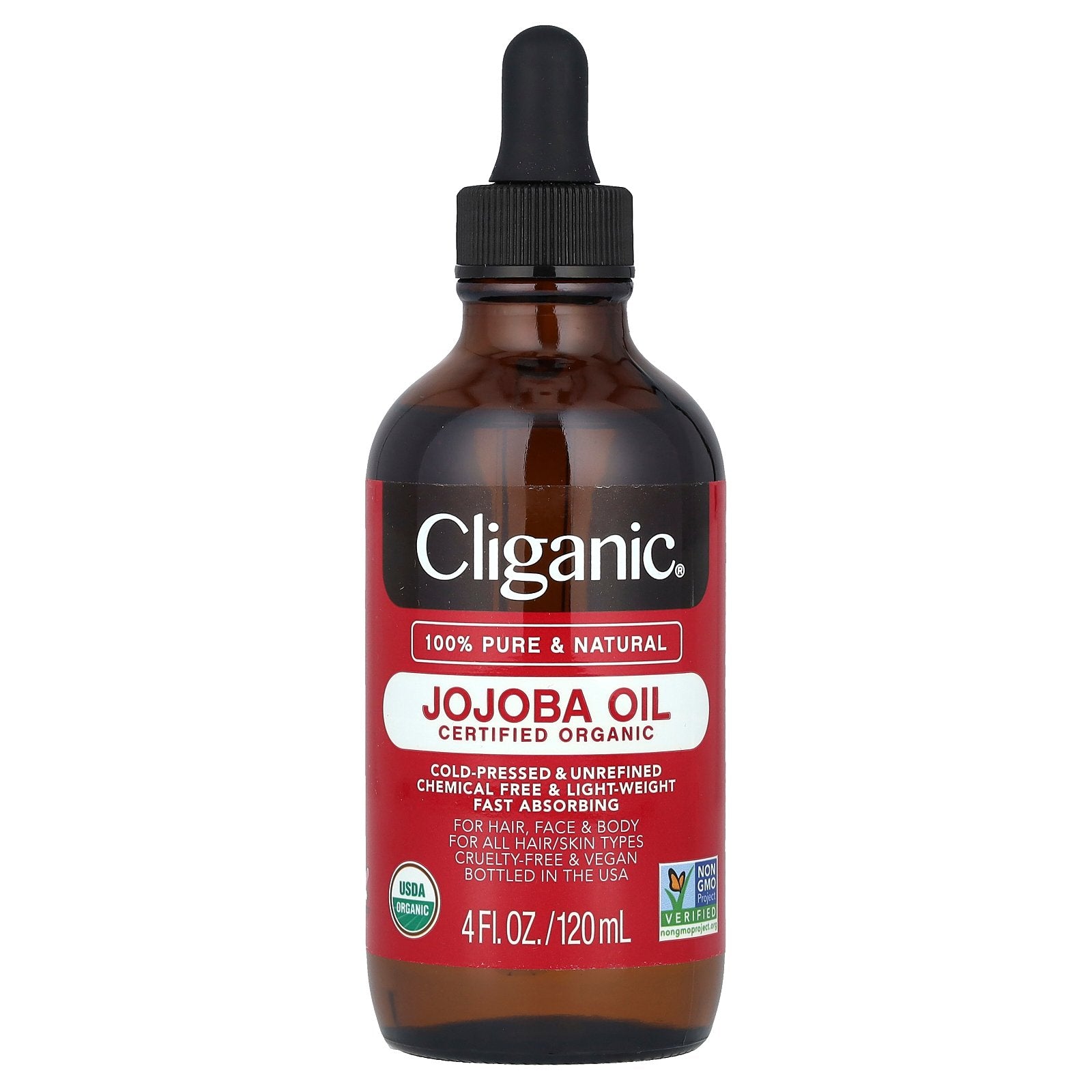 Cliganic, Organic Jojoba Oil, 4 fl oz (120 ml)