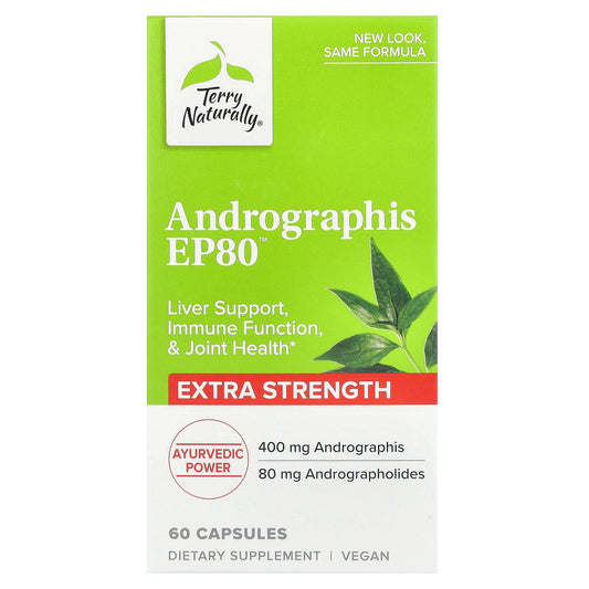 Terry Naturally, Andrographis EP80, Extra Strength, 400 mg, 60 Capsules