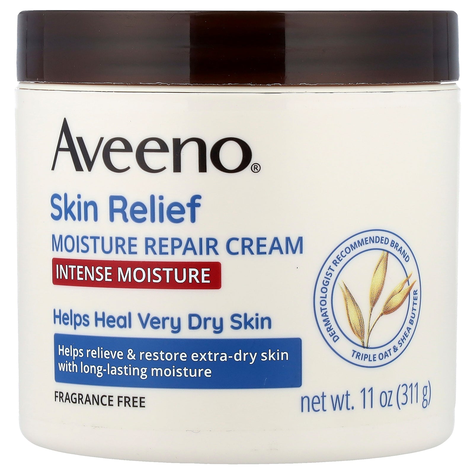 Aveeno, Skin Relief Moisture Repair Cream, Fragrance Free, 11 oz (311 g)