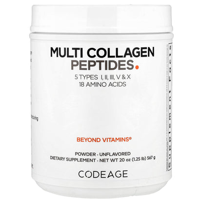 Codeage, Multi Collagen Peptides Powder, Unflavored, 20 oz (567 g)